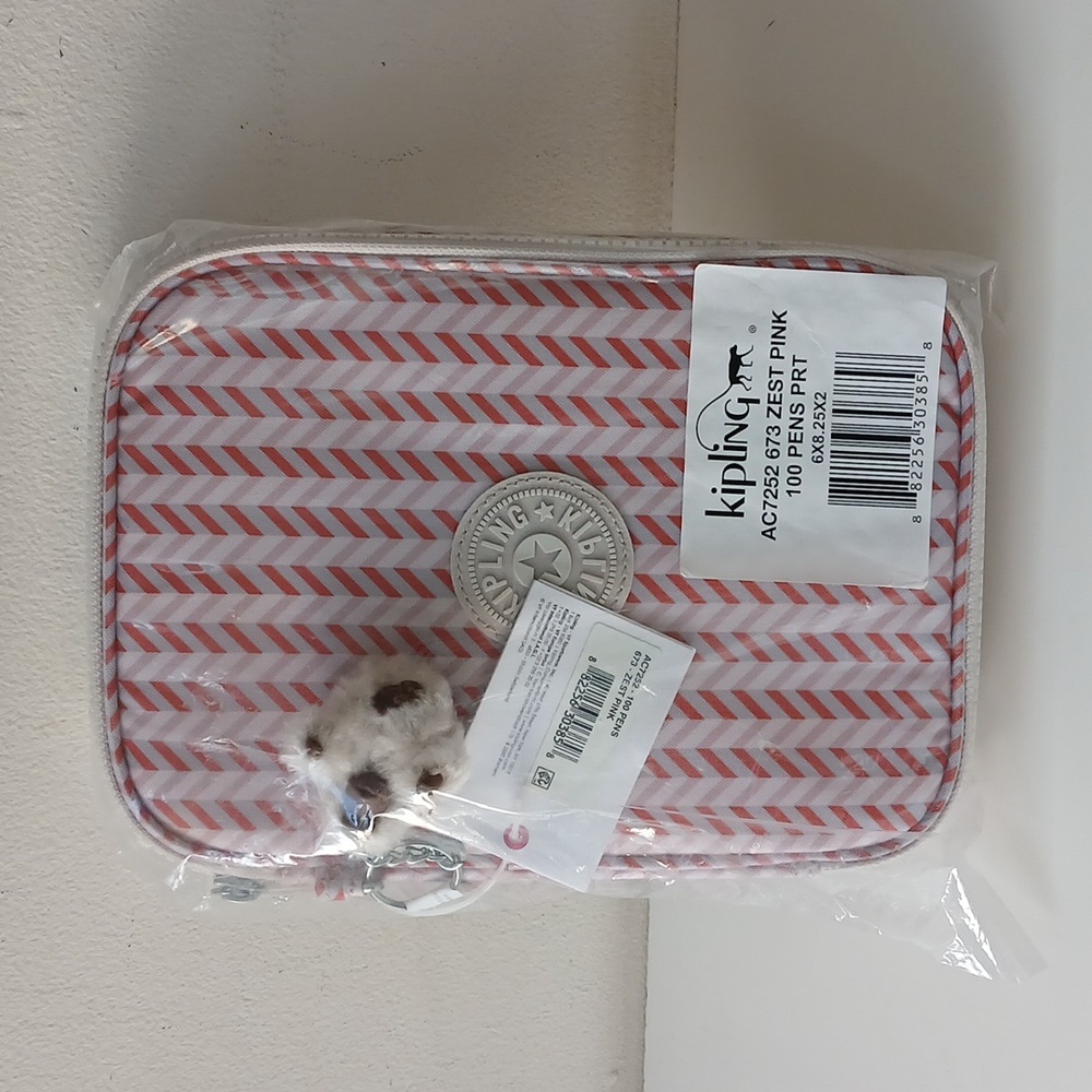 Kipling 100 Pens Storage Case Zig Zag Print NWT